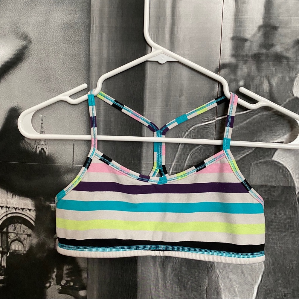 Striped Ivivva sports bra